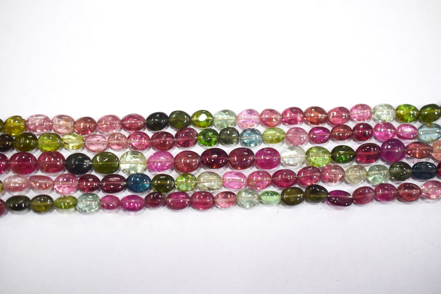 Multi Tourmaline Oval Shape smooth Beads ,  Sold By Strand , 14.5 Inches , 5x6 - 6x8 mm , 30427