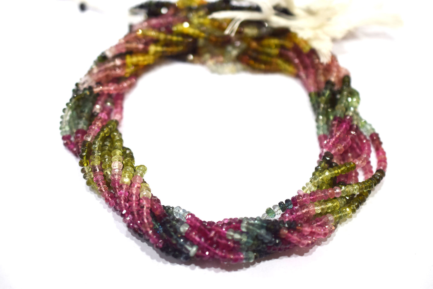 Multi Tourmaline Rondelle Shape Beads , Multi Tourmaline Faceted Rondelle Shape Beads , Sold By Strand , 14 Inches , 3 - 3.50 mm , 30428