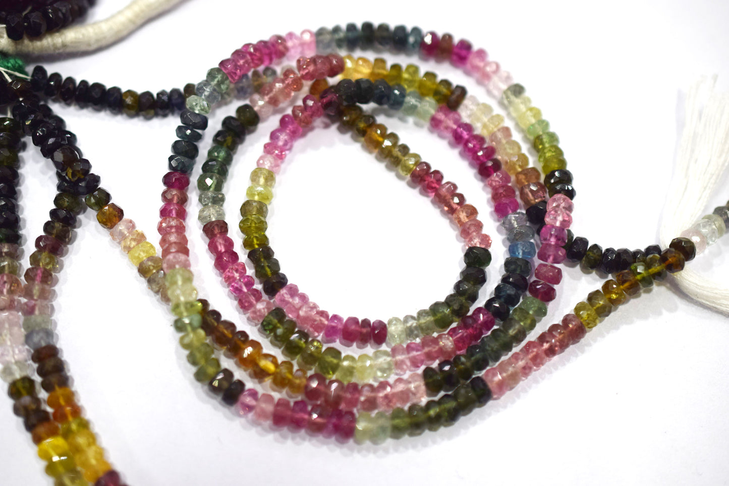 Multi Tourmaline Rondelle Faceted  Shape Beads ,  Sold By Strand , 14 Inches , 4 - 4.25 mm , 30430