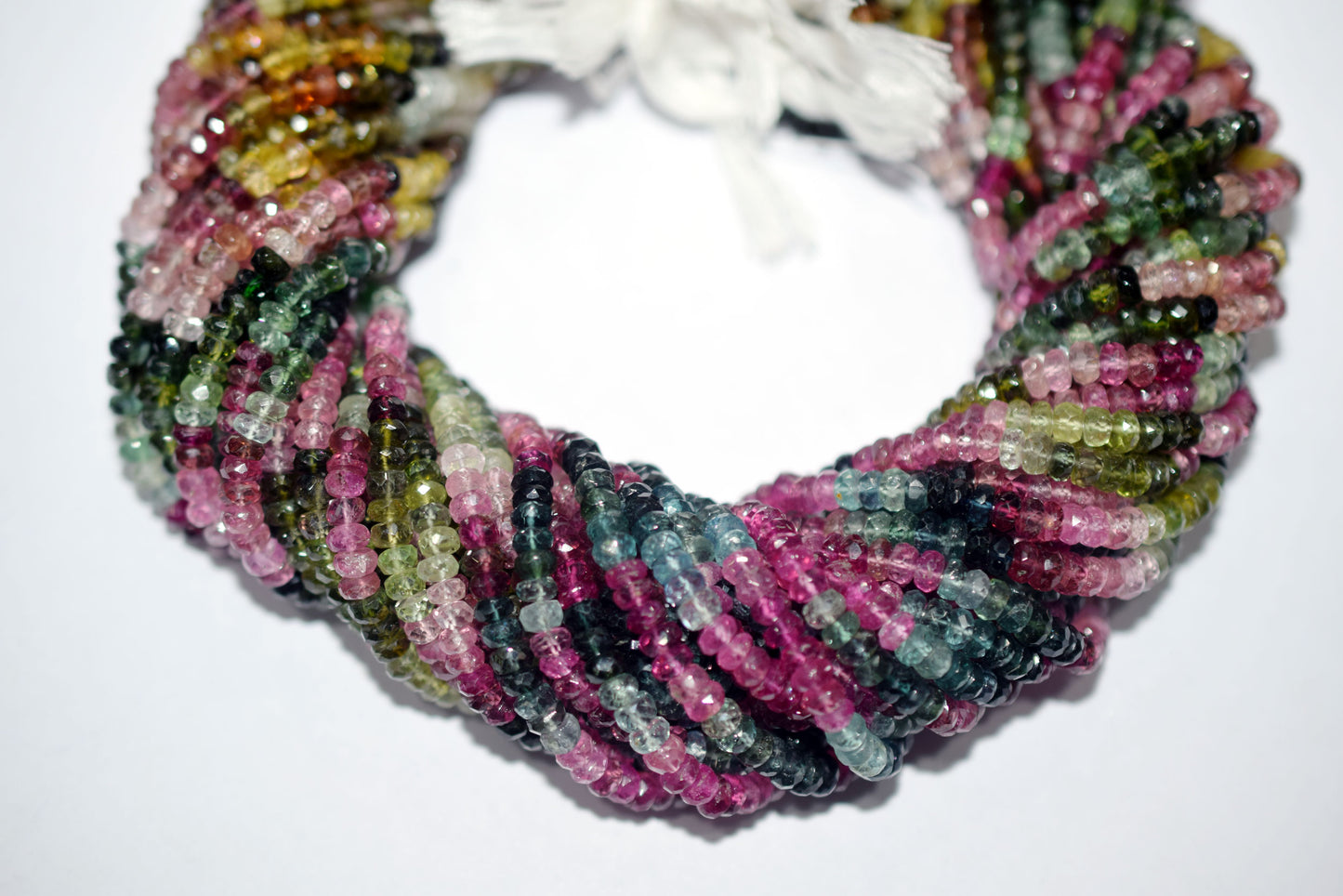 Multi Tourmaline Rondelle Faceted  Shape Beads ,  Sold By Strand , 14 Inches , 4 - 4.25 mm , 30430