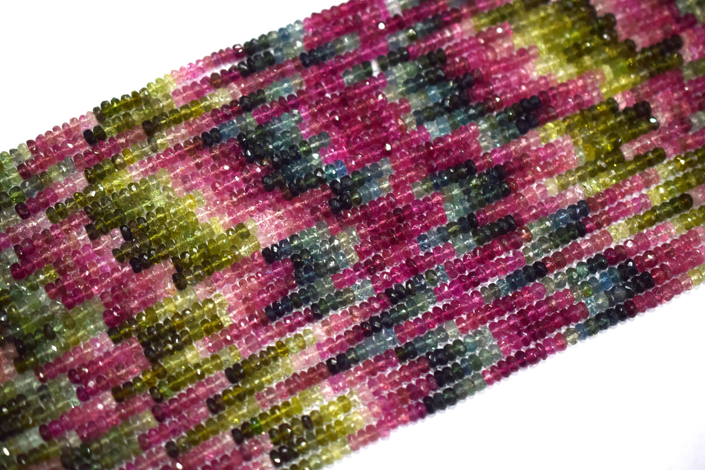 Multi Tourmaline Rondelle Shape Beads , Multi Tourmaline Faceted Rondelle Shape Beads , Sold By Strand , 14 Inches , 3.75 mm , 30431