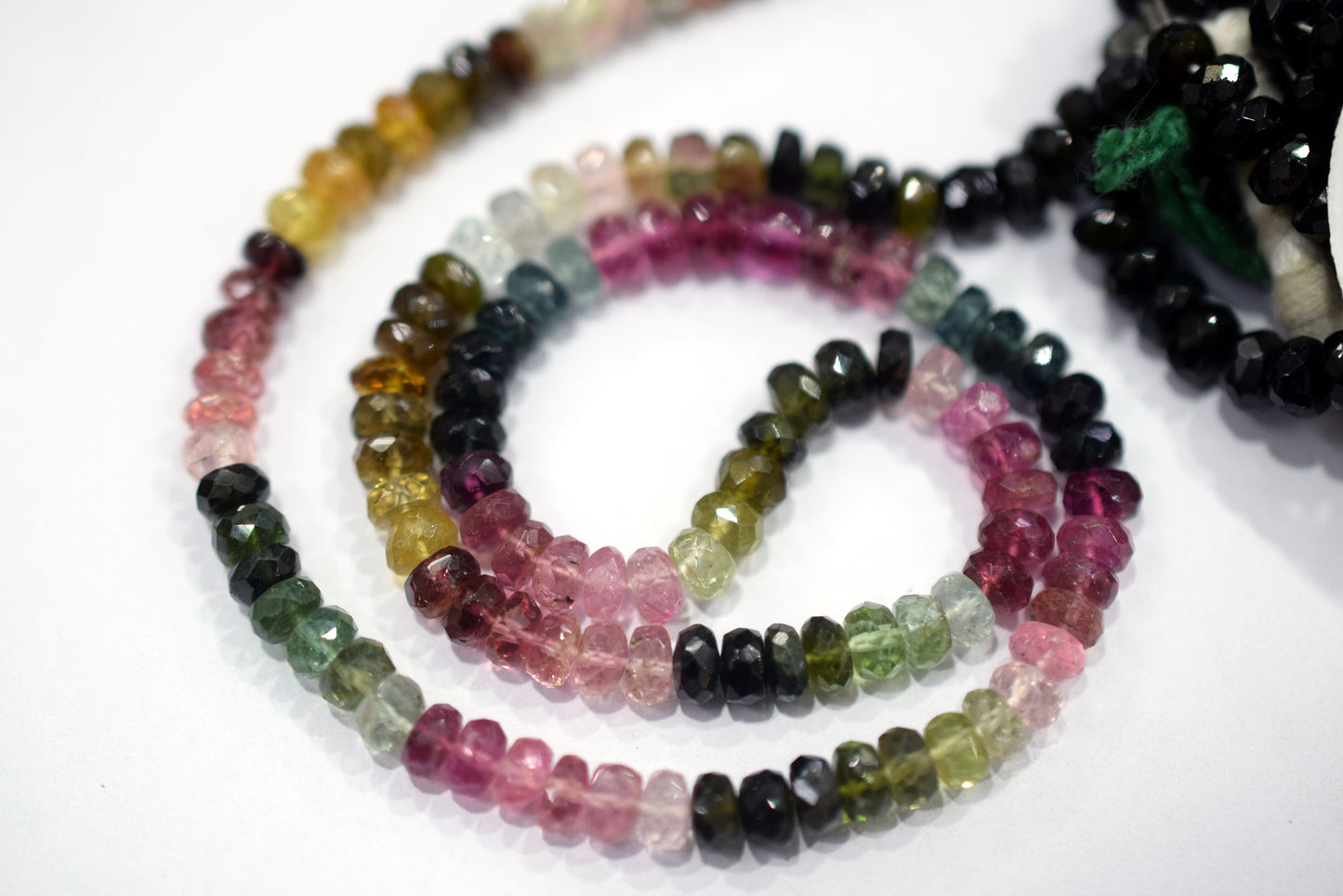 Natural Multi Tourmaline Faceted Rondelle Shape Beads , Multi Tourmaline Faceted Beads , Sold By Strand , 14 Inches , 4.50 mm , 30434