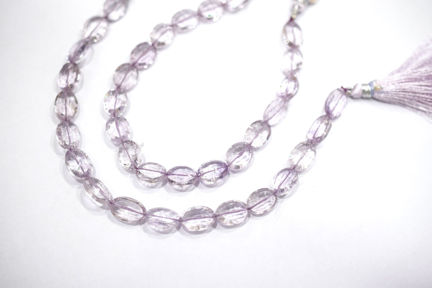 Pink Amethyst Concave Cut Oval Shape Beads , Sold By Strand , 8.5 Inches , 10x12 - 11x14 mm , 30435