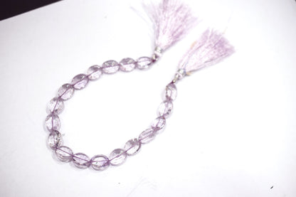 Pink Amethyst Concave Cut Oval Shape Beads , Sold By Strand , 8.5 Inches , 10x12 - 11x14 mm , 30435