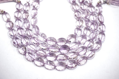 Pink Amethyst Concave Cut Oval Shape Beads , Sold By Strand , 8 Inches , 9x11 - 10x12 mm , 30436