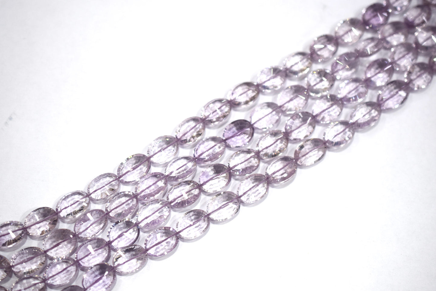 Pink Amethyst Concave Cut Oval Shape Beads , Sold By Strand , 8 Inches , 9x11 - 10x12 mm , 30436