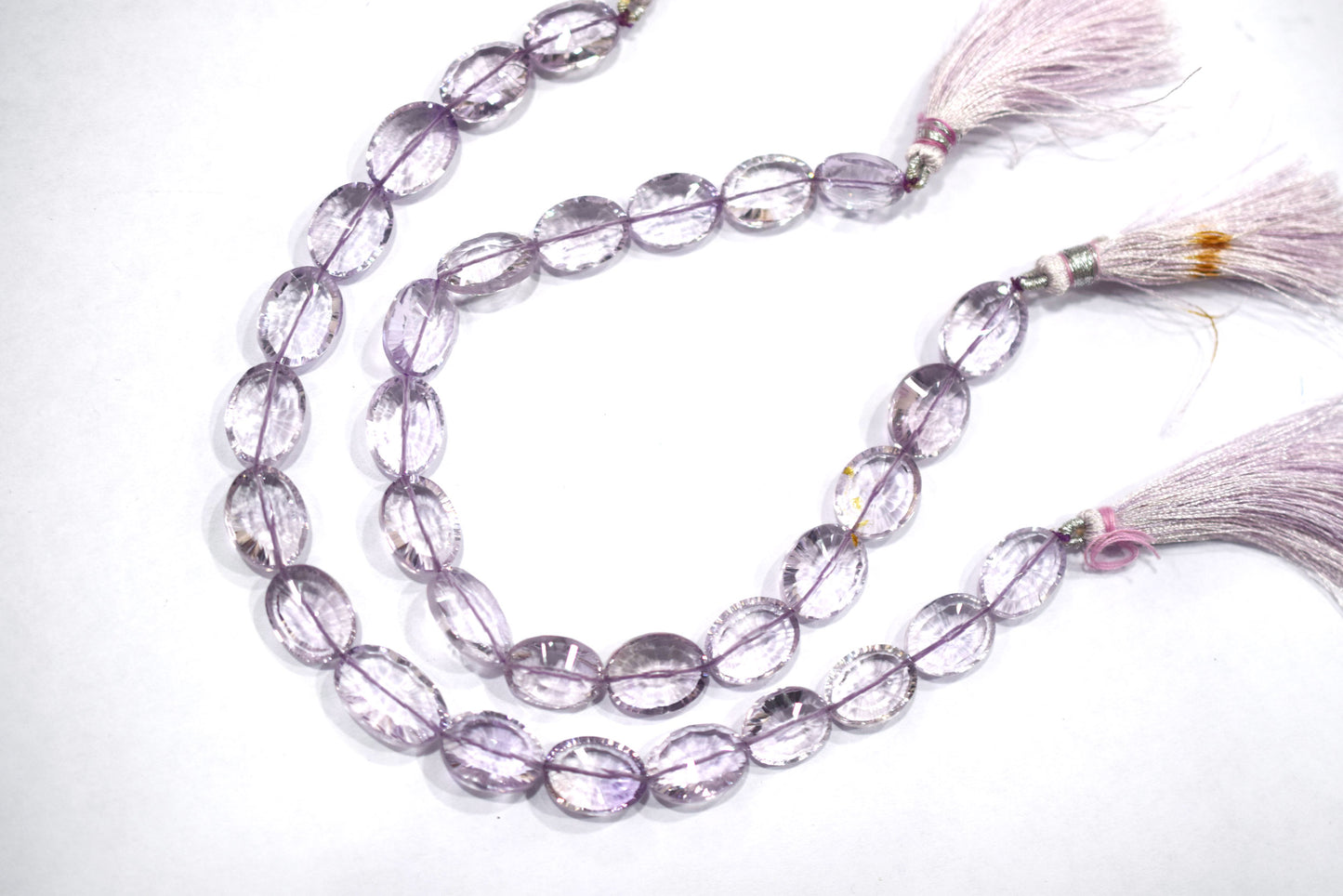 Pink Amethyst Concave Cut Oval Shape Beads , Sold By Strand , 8 Inches , 9x11 - 10x12 mm , 30436