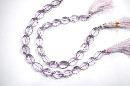 Pink Amethyst Concave Cut Oval Shape Beads , Sold By Strand , 8 Inches , 9x11 - 10x12 mm , 30436