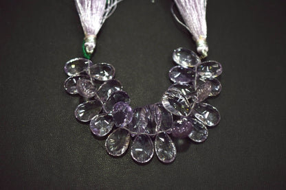 Pink Amethyst Concave Cut Oval Shape Faceted  Beads , Sold By Strand , 4 Inches , 8x14 - 11x16 mm , 30437