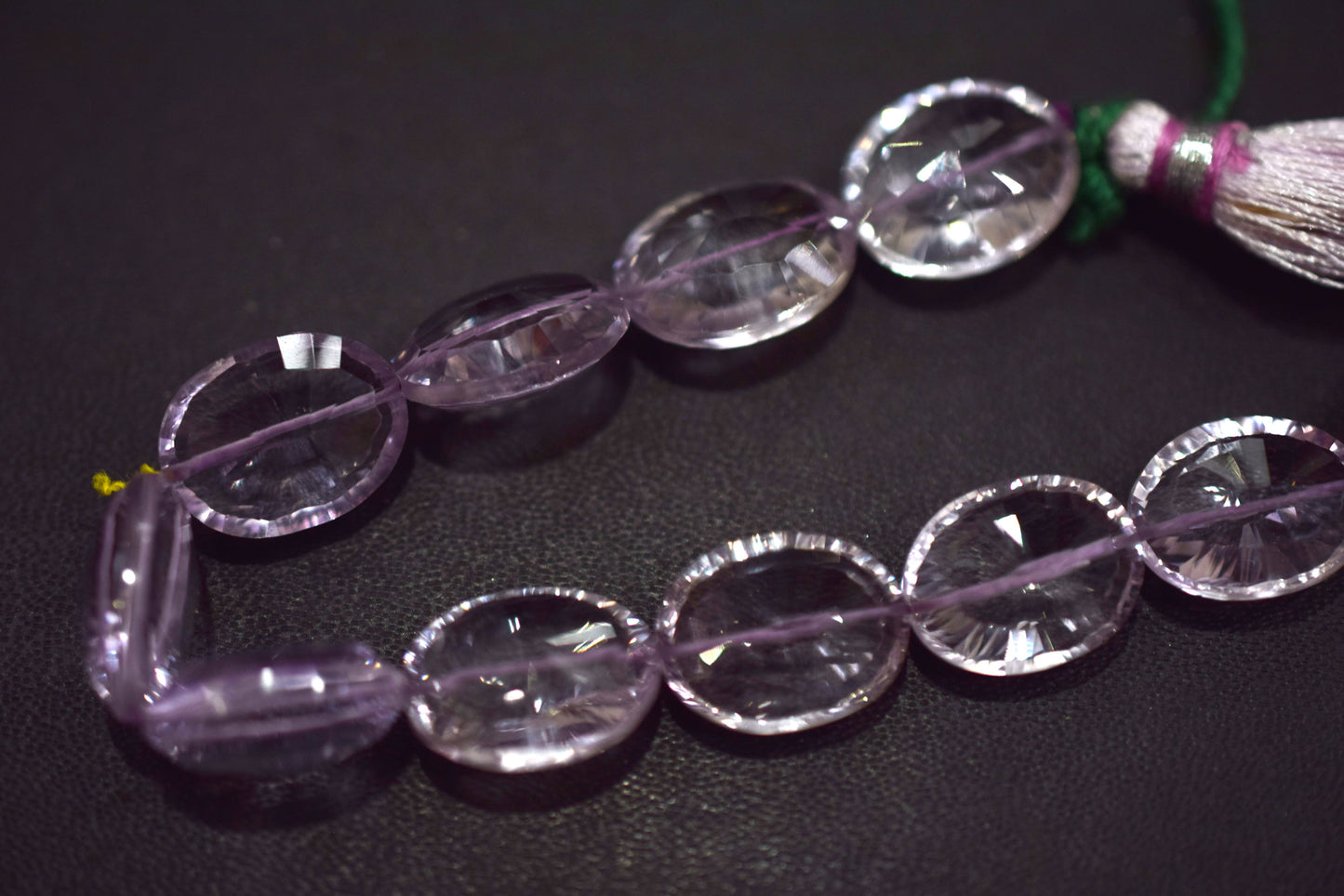 Pink Amethyst Concave Cut Oval Shape Beads , Sold By Strand , 8.5 Inches , 11x14 - 11x15 mm , 30438