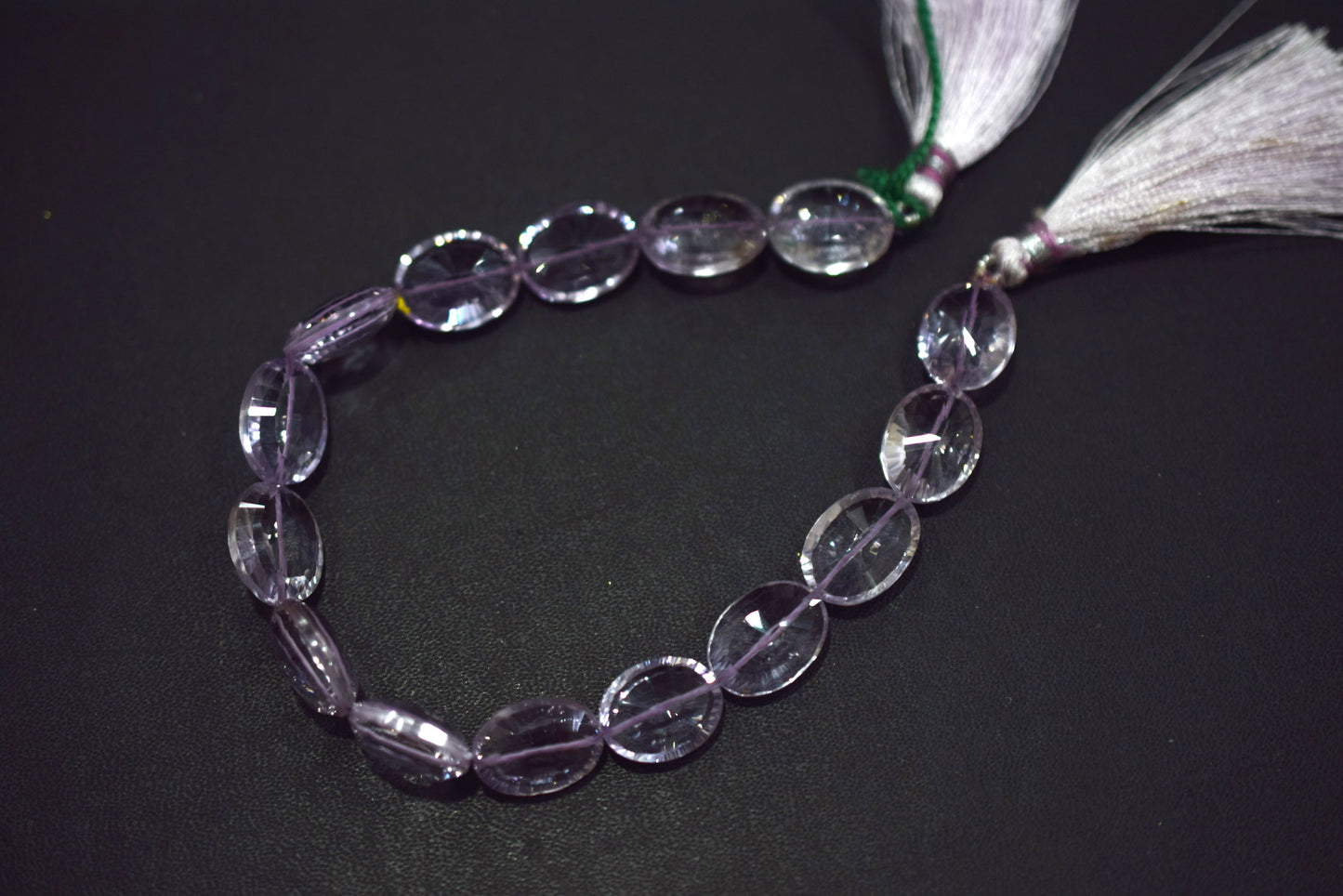 Pink Amethyst Concave Cut Oval Shape Beads , Sold By Strand , 8.5 Inches , 11x14 - 11x15 mm , 30438