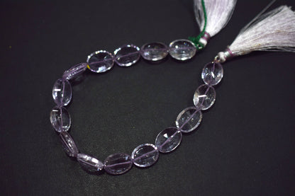 Pink Amethyst Concave Cut Oval Shape Beads , Sold By Strand , 8.5 Inches , 11x14 - 11x15 mm , 30438
