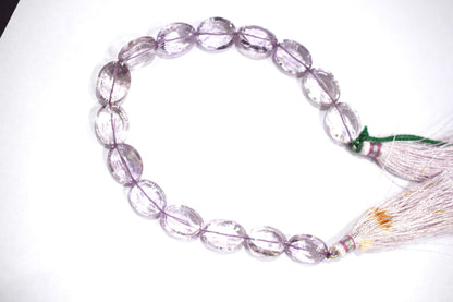 Pink Amethyst Concave Cut Oval Shape Beads , Sold By Strand , 8.5 Inches , 11x14 - 11x15 mm , 30438