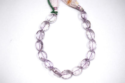 Pink Amethyst Concave Cut Oval Shape Beads , Sold By Strand , 8.5 Inches , 11x14 - 11x15 mm , 30438