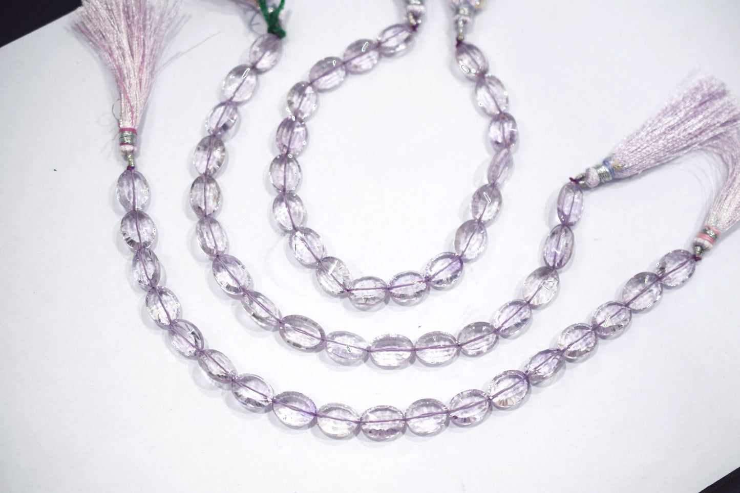 Pink Amethyst Concave Cut Oval Shape Beads , Sold By Strand , 8 Inches , 9x11.50 - 9x13 mm , 30439
