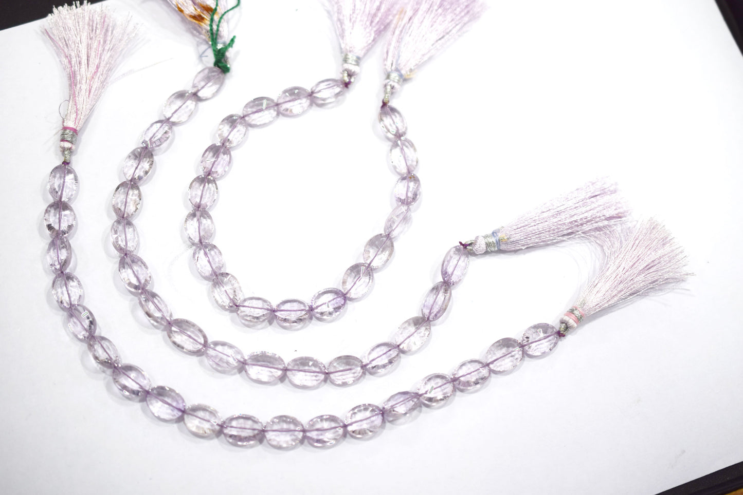 Pink Amethyst Concave Cut Oval Shape Beads , Sold By Strand , 8 Inches , 9x11.50 - 9x13 mm , 30439