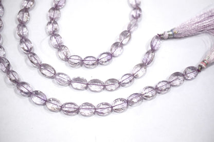 Pink Amethyst Concave Cut Oval Shape Beads , Sold By Strand , 8 Inches , 9x11.50 - 9x13 mm , 30439