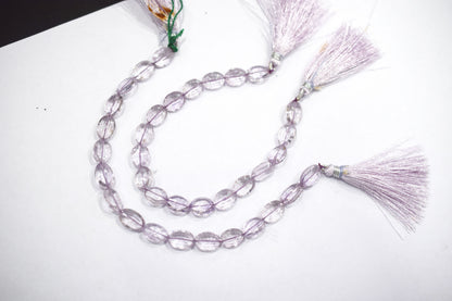 Pink Amethyst Concave Cut Oval Shape Beads , Sold By Strand , 8 Inches , 9x11.50 - 9x13 mm , 30439