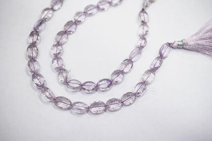 Pink Amethyst Concave Cut Oval Shape Beads , Sold By Strand , 8 Inches , 9x11.50 - 9x13 mm , 30439