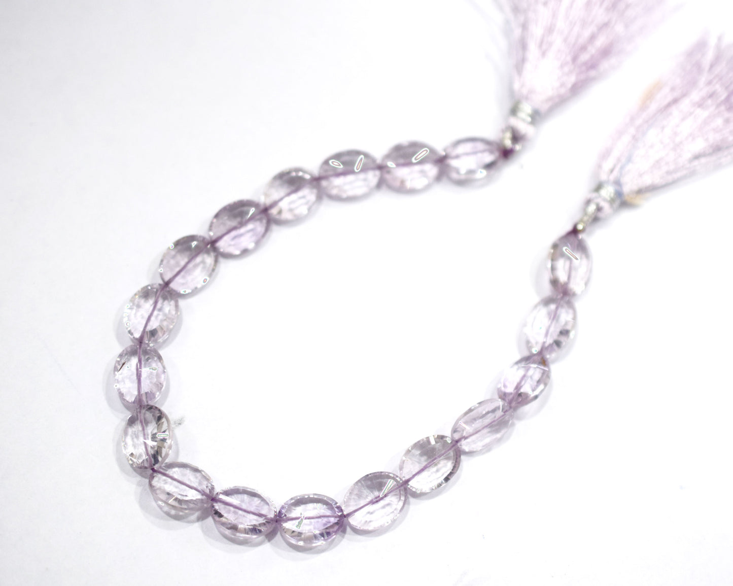 Pink Amethyst Concave Cut Oval Shape Beads , Sold By Strand , 8 Inches , 9x11.50 - 9x13 mm , 30439