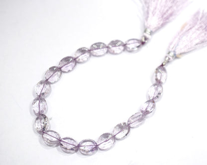 Pink Amethyst Concave Cut Oval Shape Beads , Sold By Strand , 8 Inches , 9x11.50 - 9x13 mm , 30439