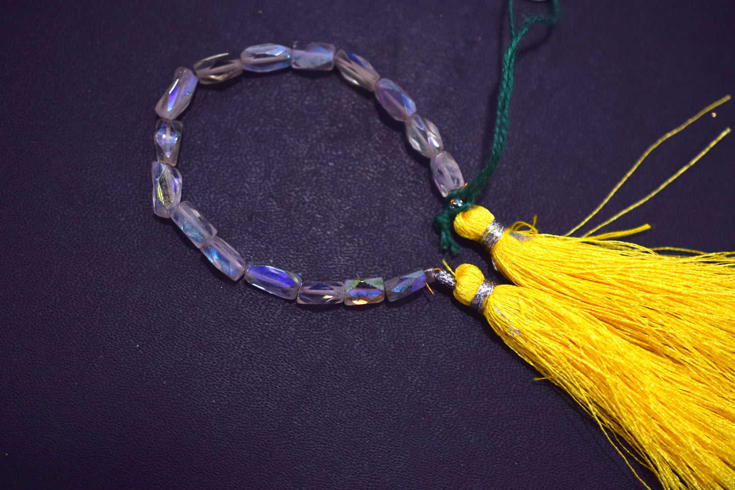 Lemon Quartz Metallic AB Coated Barrel Shape  Faceted  Beads , 5 Inches , 4x7 - 4x9 mm , 30440