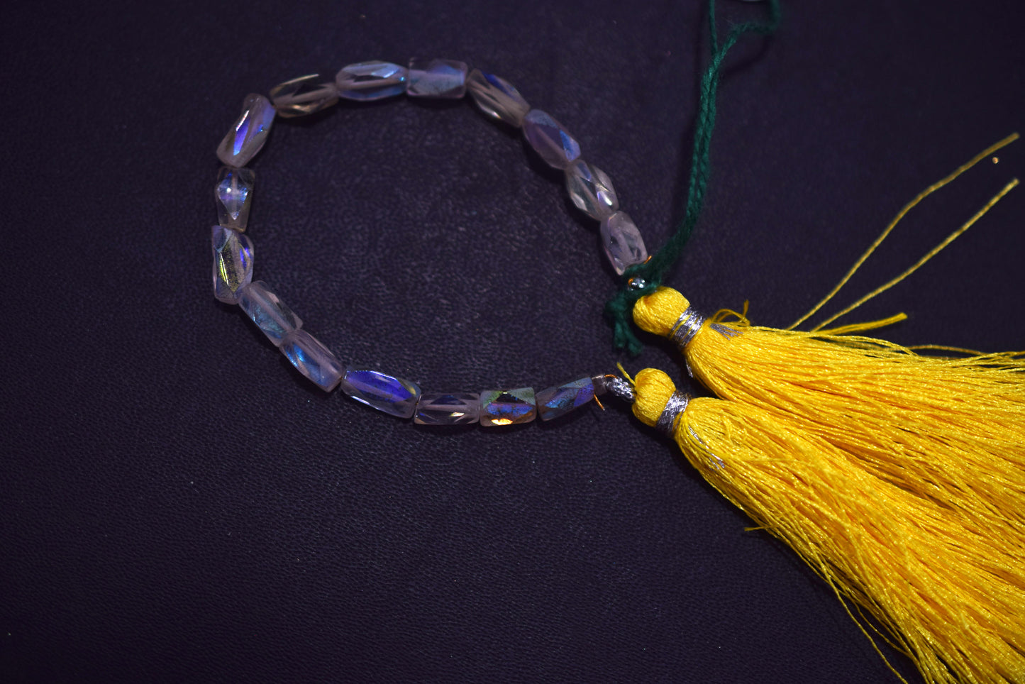 Lemon Quartz Metallic AB Coated Barrel Shape  Faceted  Beads , 5 Inches , 4x7 - 4x9 mm , 30440