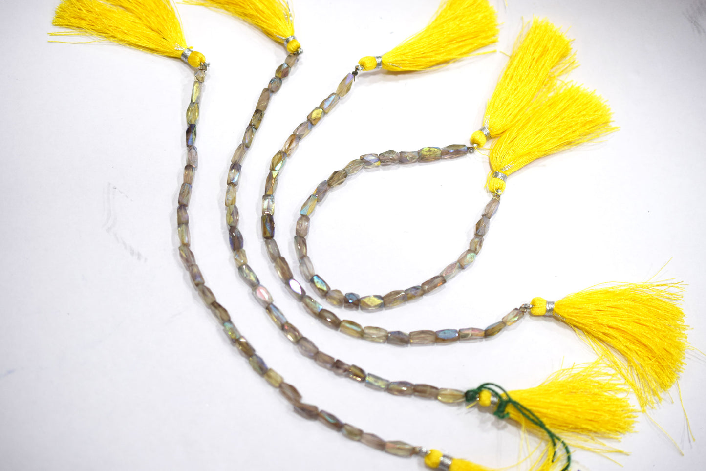 Lemon Quartz Metallic AB Coated Barrel Shape Faceted  Beads , Sold By Strand , 7 Inches , 3.50x7 - 4x9 mm , 30441