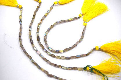 Lemon Quartz Metallic AB Coated Barrel Shape Faceted  Beads , Sold By Strand , 7 Inches , 3.50x7 - 4x9 mm , 30441