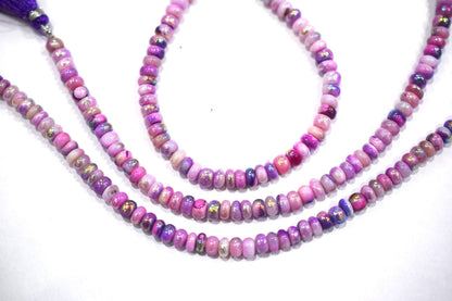 Purple Opal Metallic AB Coated Rondelle Shape  Smooth  Beads , Sold By Strand , 7 Inches , 5.50 mm , 30448