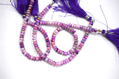 Purple Opal Metallic AB Coated Rondelle Shape  Smooth  Beads , Sold By Strand , 7 Inches , 5.50 mm , 30448