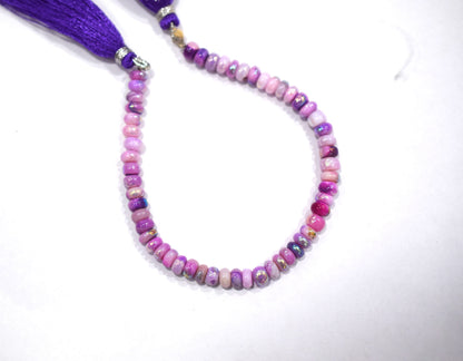 Purple Opal Metallic AB Coated Rondelle Shape  Smooth  Beads , Sold By Strand , 7 Inches , 5.50 mm , 30448