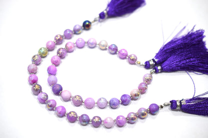 Purple Opal Metallic AB Coated Smooth  Round Shape Beads  , Sold By Strand , 7 Inches , 7.25 - 7.5 mm , 30449