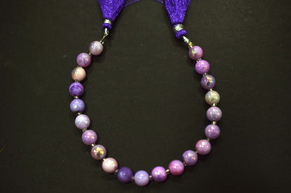 Purple Opal Metallic AB Coated Smooth  Round Shape Beads  , Sold By Strand , 7 Inches , 7.25 - 7.5 mm , 30449