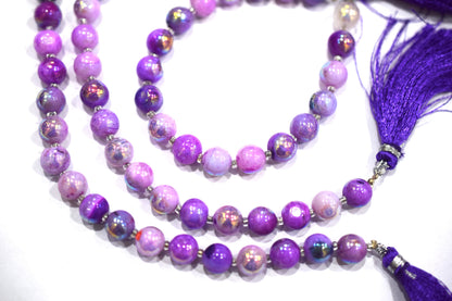 Purple Opal Metallic AB Coated Round Shape Beads , Purple Opal AB Coated Smooth Round Beads , Sold By Strand , 7 Inches , 8.50 mm , 30450