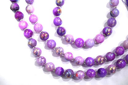 Purple Opal Metallic AB Coated Round Shape Beads , Purple Opal AB Coated Smooth Round Beads , Sold By Strand , 7 Inches , 8.50 mm , 30450