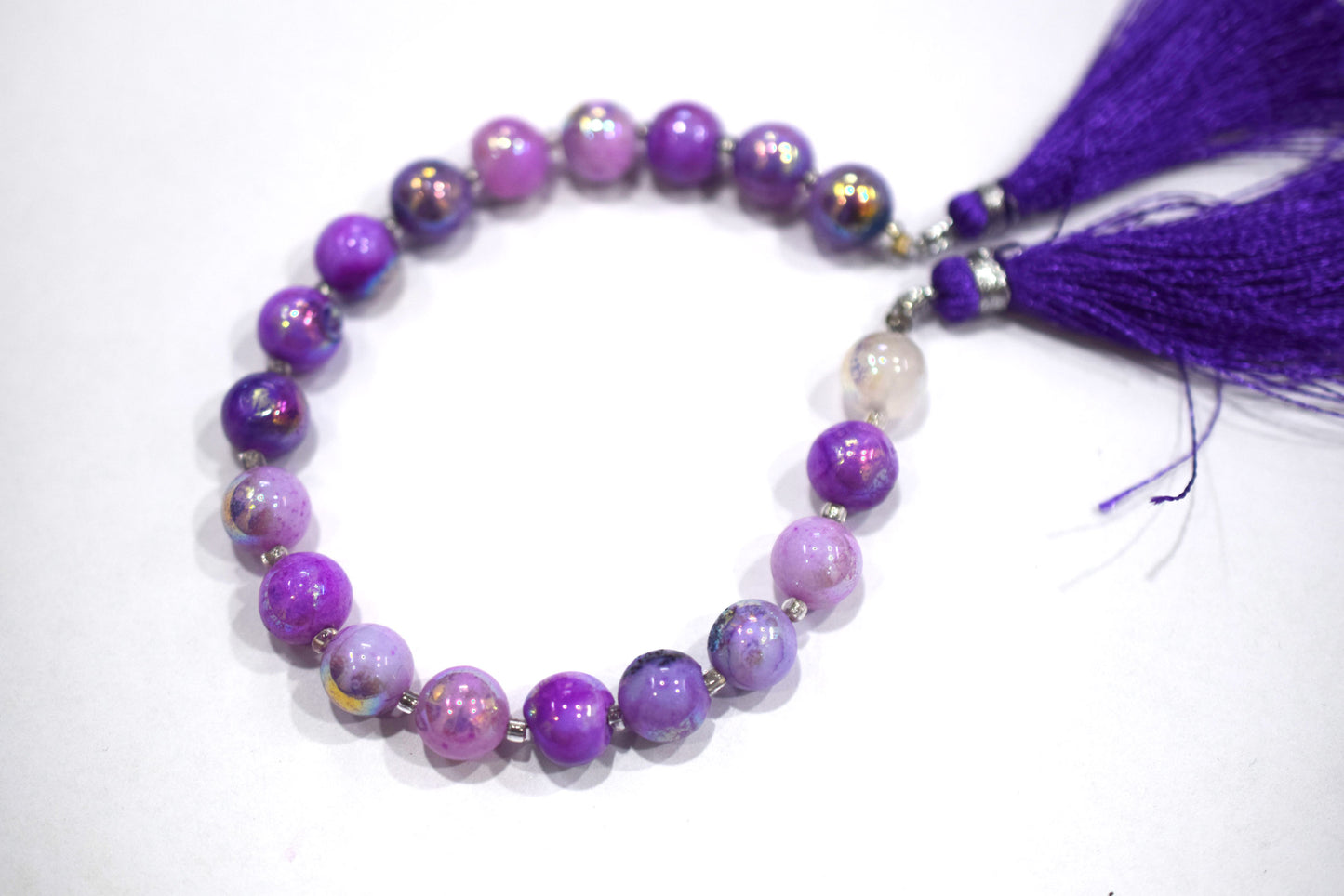 Purple Opal Metallic AB Coated Round Shape Beads , Purple Opal AB Coated Smooth Round Beads , Sold By Strand , 7 Inches , 8.50 mm , 30450