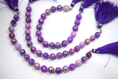 Purple Opal Metallic AB Coated Round Shape Beads , Purple Opal Coated Smooth Round Beads , Sold By Strand , 7 Inches , 8.75 - 9 mm , 30452