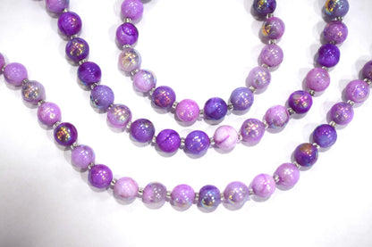 Purple Opal Metallic AB Coated Round Shape Beads , Purple Opal Coated Smooth Round Beads , Sold By Strand , 7 Inches , 8.75 - 9 mm , 30452