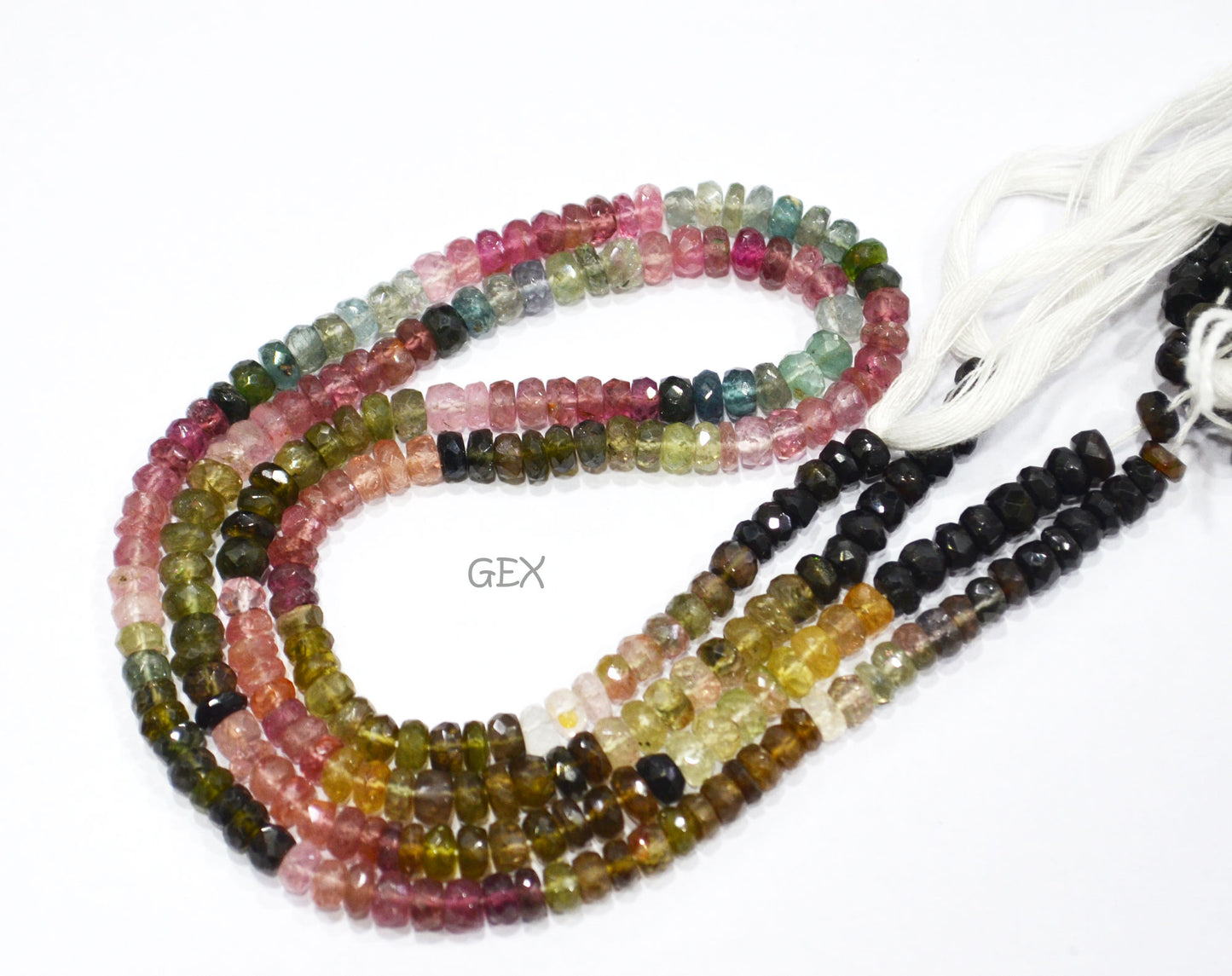 Natural Multi Tourmaline Faceted Rondelle Shape Beads , Multi Tourmaline Faceted Beads , Sold By Strand , 14 Inches , 5 mm , 31853