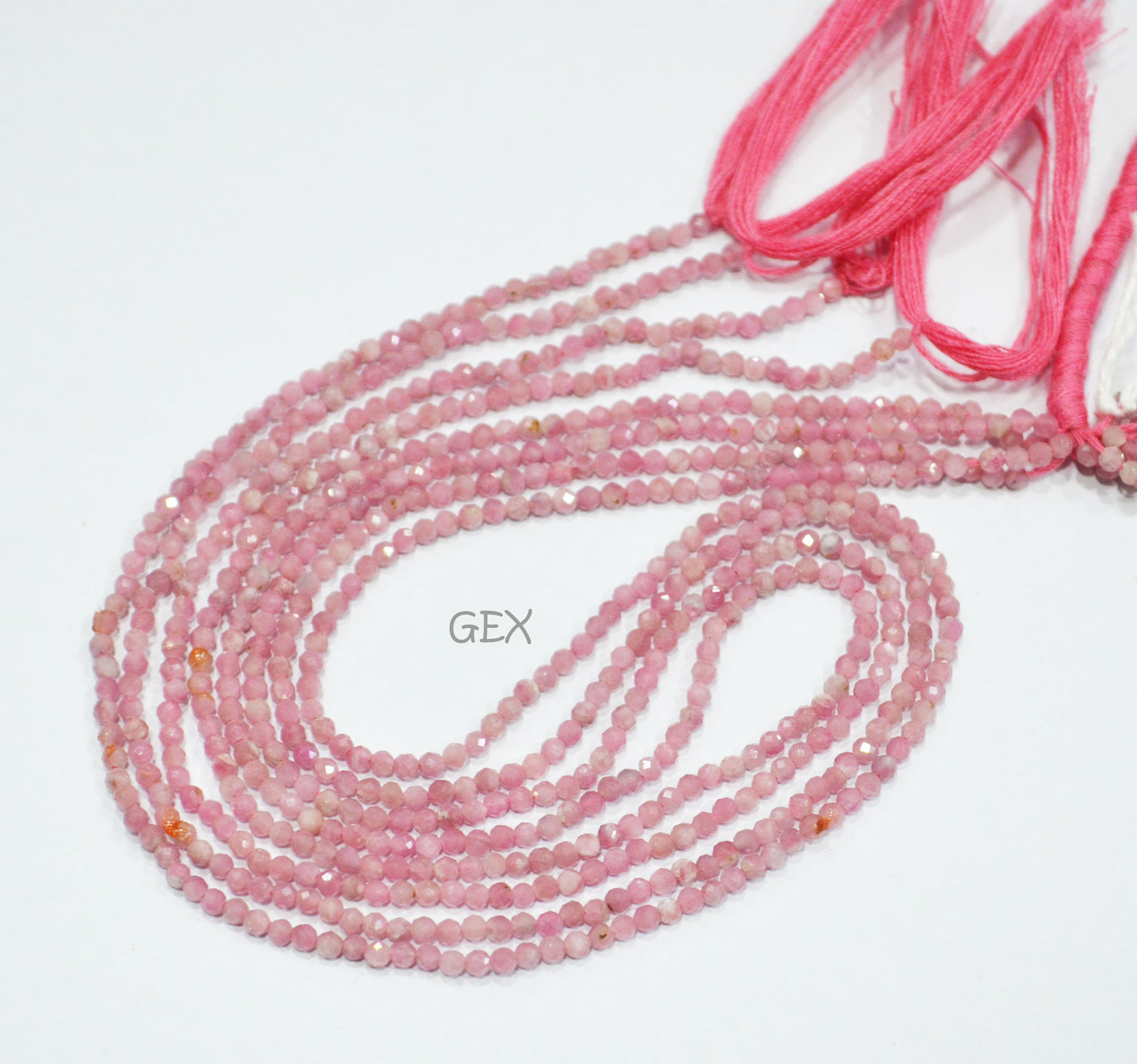 Pack Of 13 Strands Pink Tourmaline Faceted Round Shape Beads , Pink Tourmaline Faceted Beads , 12.50 Inches , 2.25 mm , 31861