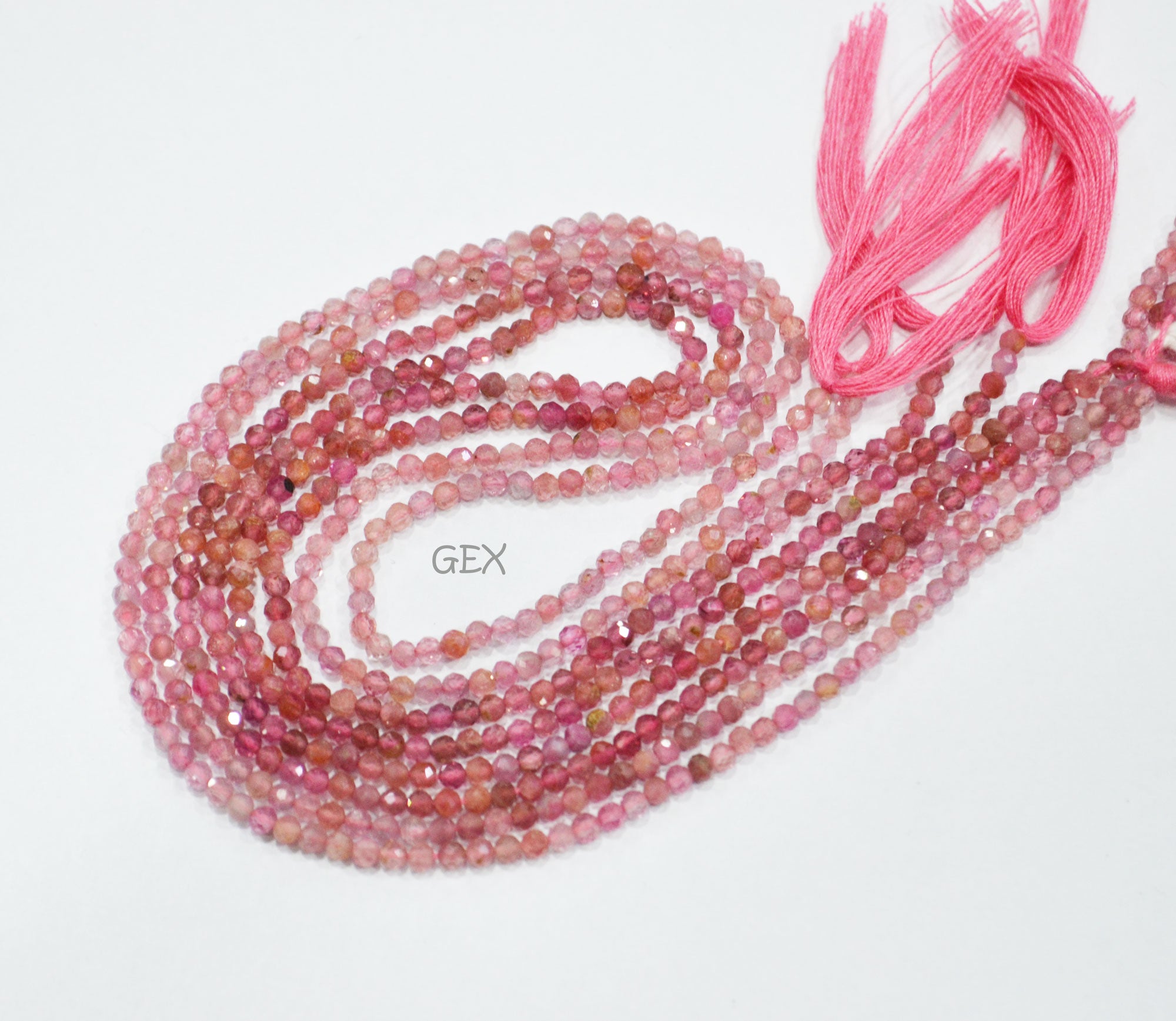 Pack Of 9 Strands Pink Tourmaline Faceted Round Shape Beads , Pink Tourmaline Faceted Beads , 12.50 Inches , 2.75 mm , 31863