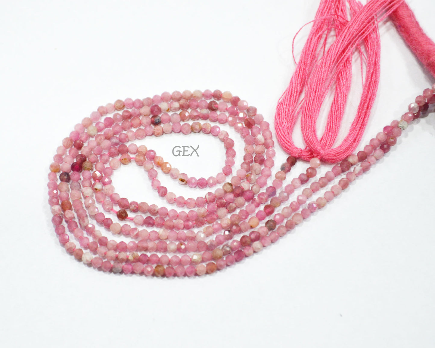 Pink Tourmaline Faceted Round Shape Beads , Pink Tourmaline Faceted Beads , Sold By Strand , 12.50 Inches , 2.25 mm , 31865