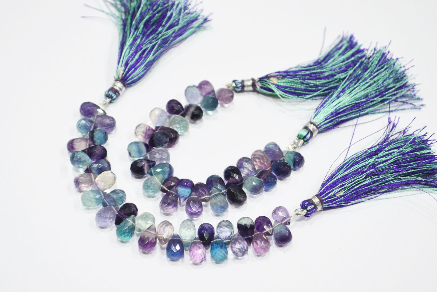 Natural Multi Fluorite Tear Drops Shape Beads , Sold By Strand , 4 Inches , 5.50x8.50 - 5.50x10 mm , 32059