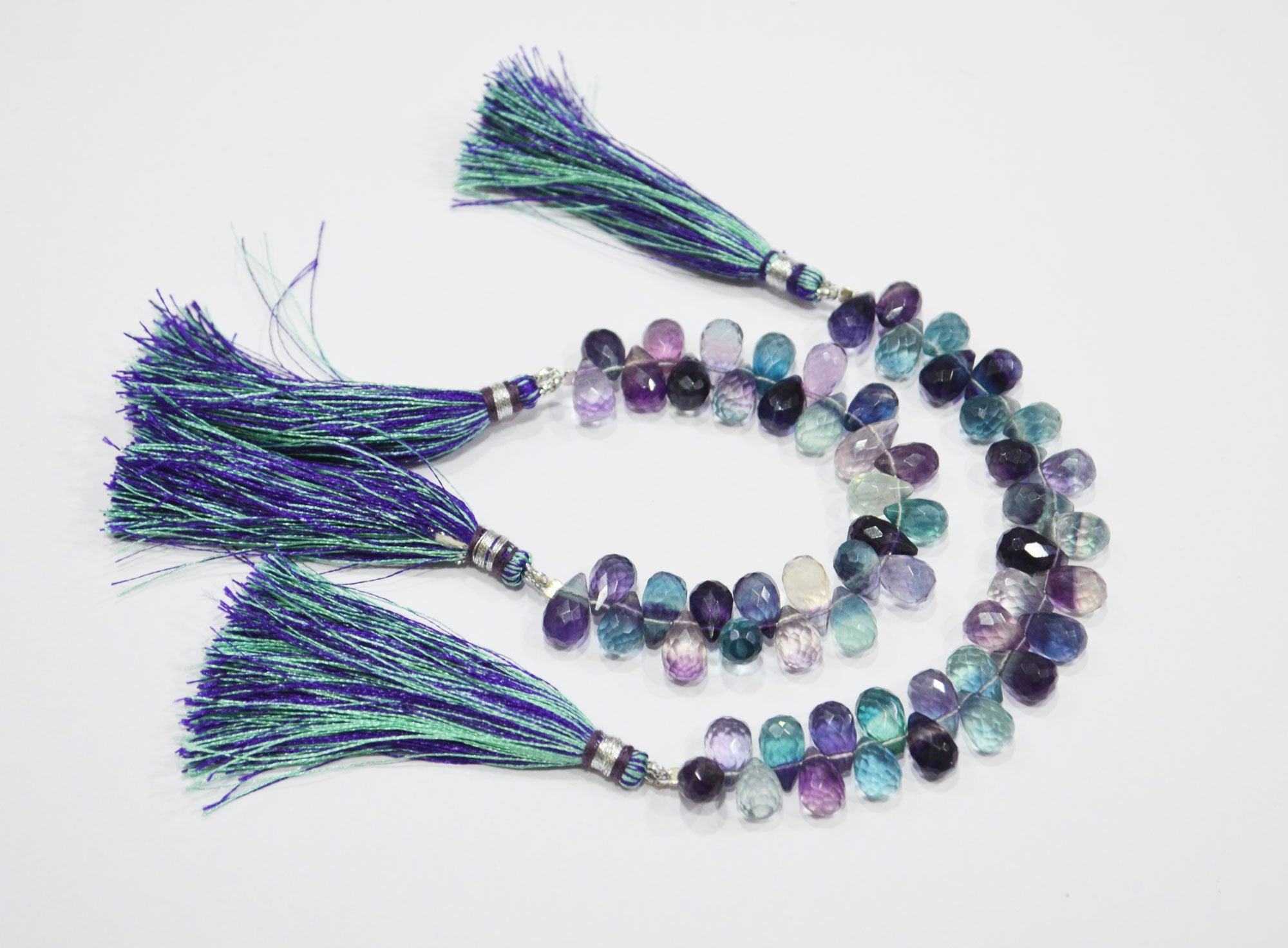 Natural Multi Fluorite Tear Drops Shape Beads , Sold By Strand , 4 Inches , 5.50x8.50 - 5.50x10 mm , 32059