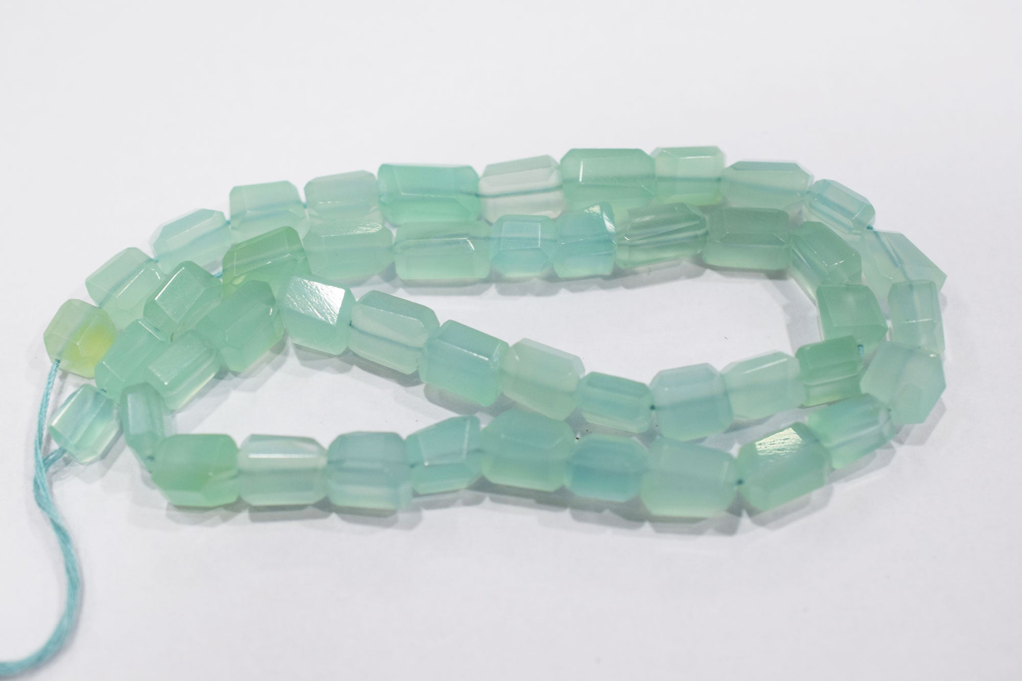 Aqua Chalcedony  Laser Cut Beads , Sold By Strand , 7x7 - 7.50x9.50 mm , 16" , 32093