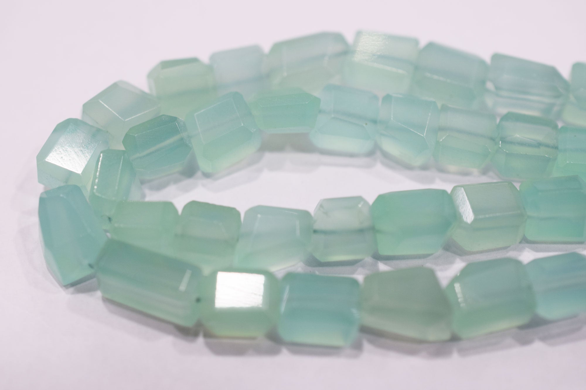 Aqua Chalcedony Laser Cut Beads , Sold By Strand , 7x7.50 - 10x11 mm , 16" , 32102