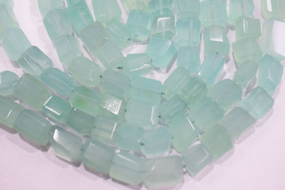 Aqua Chalcedony Laser Cut Beads , Sold By Strand , 7x7.50 - 10x11 mm , 16" , 32102