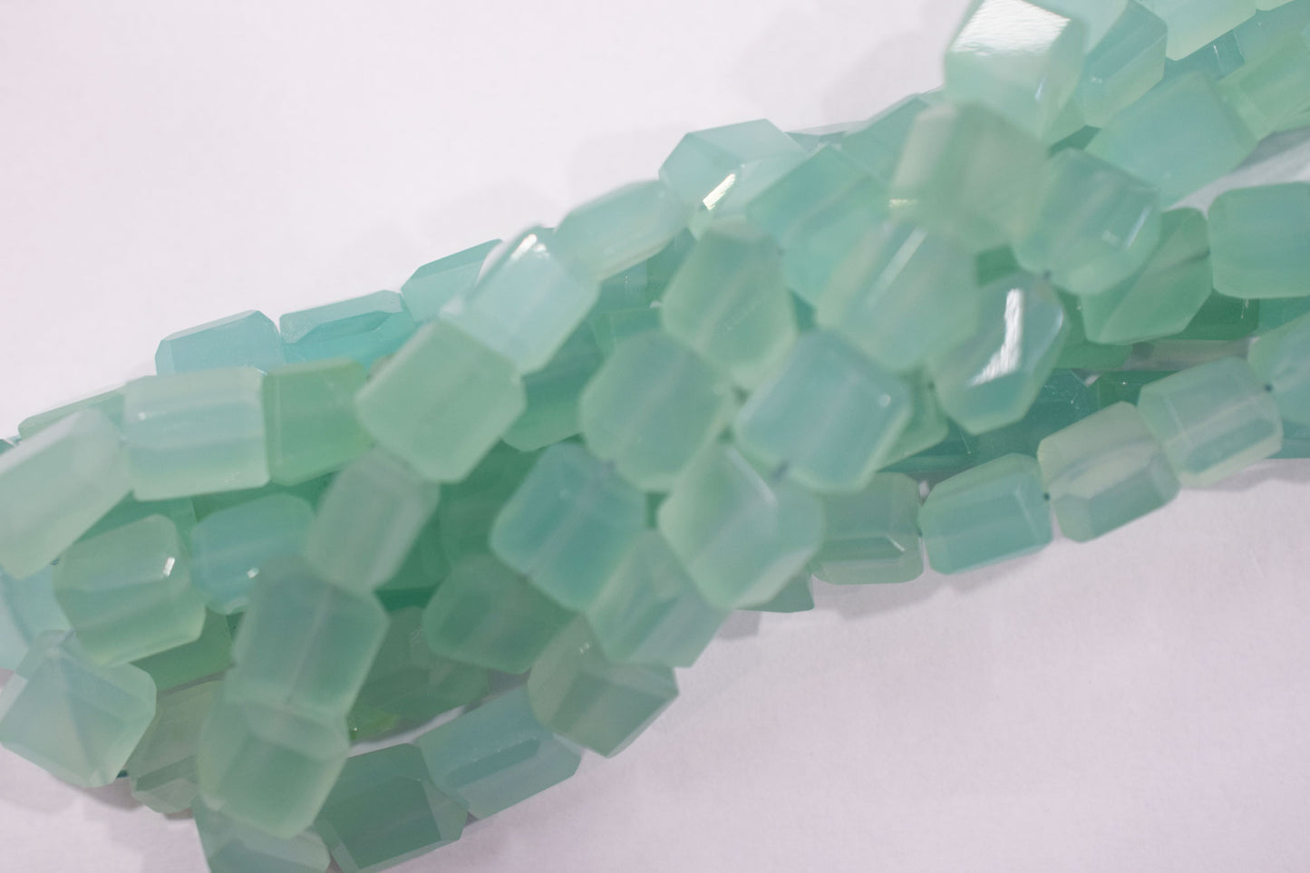 Aqua Chalcedony Laser Cut Beads , Sold By Strand , 9x9 - 10x11 mm , 16" , 32104