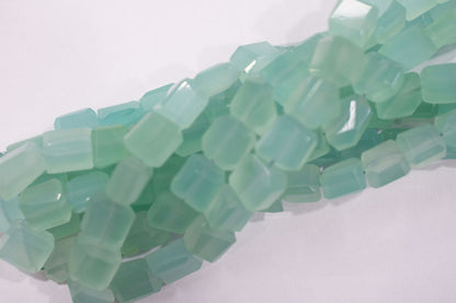 Aqua Chalcedony Laser Cut Beads , Sold By Strand , 9x9 - 10x11 mm , 16" , 32104
